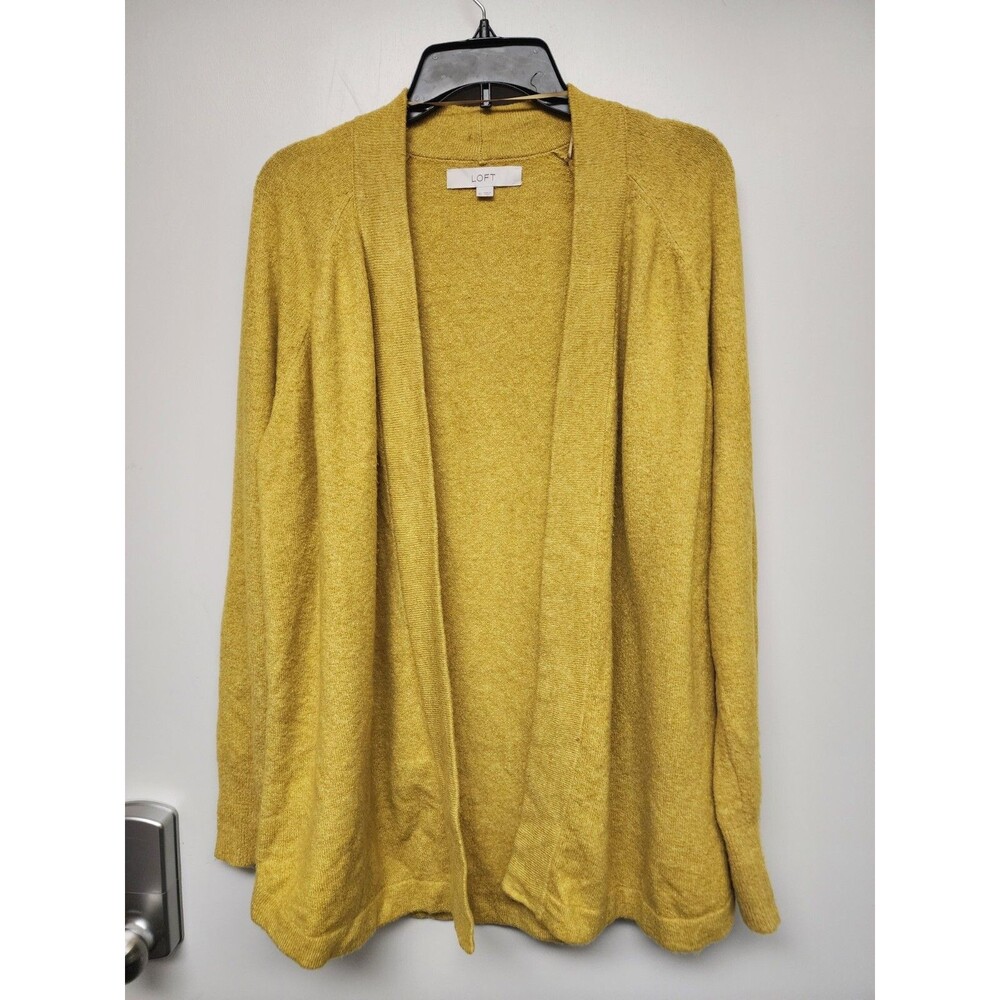 Ann Taylor LOFT Women's Size XL Yellow Mustard Open Cardigan Sweater See Pics